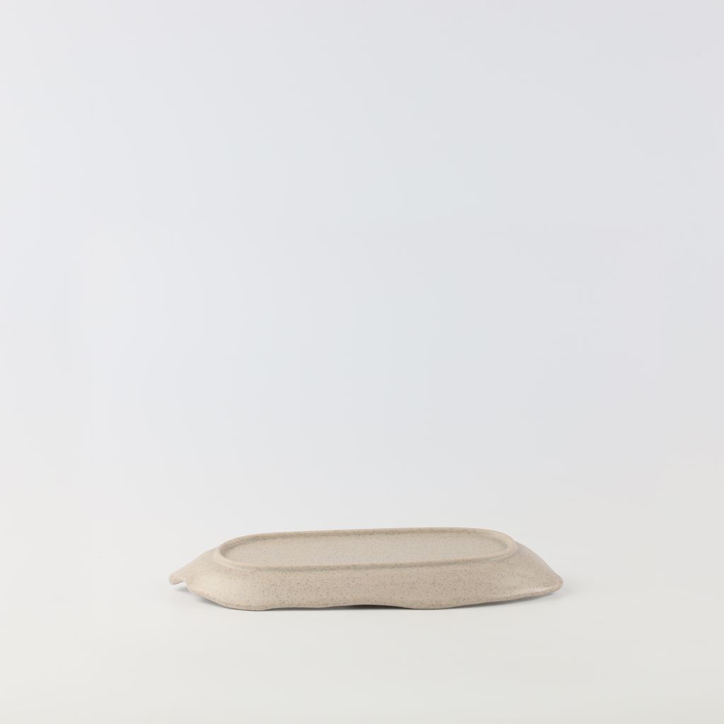 Dĩa Oval Cách Điệu Nhám 14.5