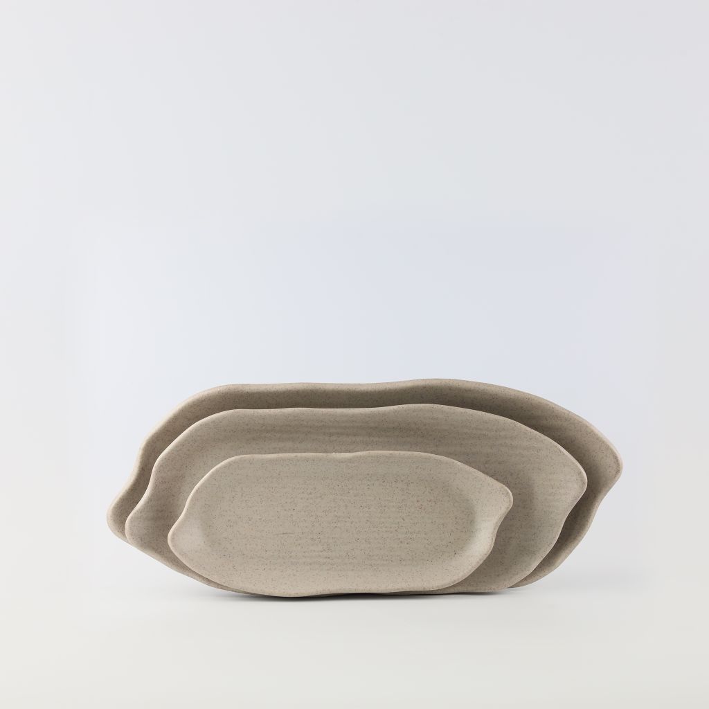 Dĩa Oval Cách Điệu Nhám 16