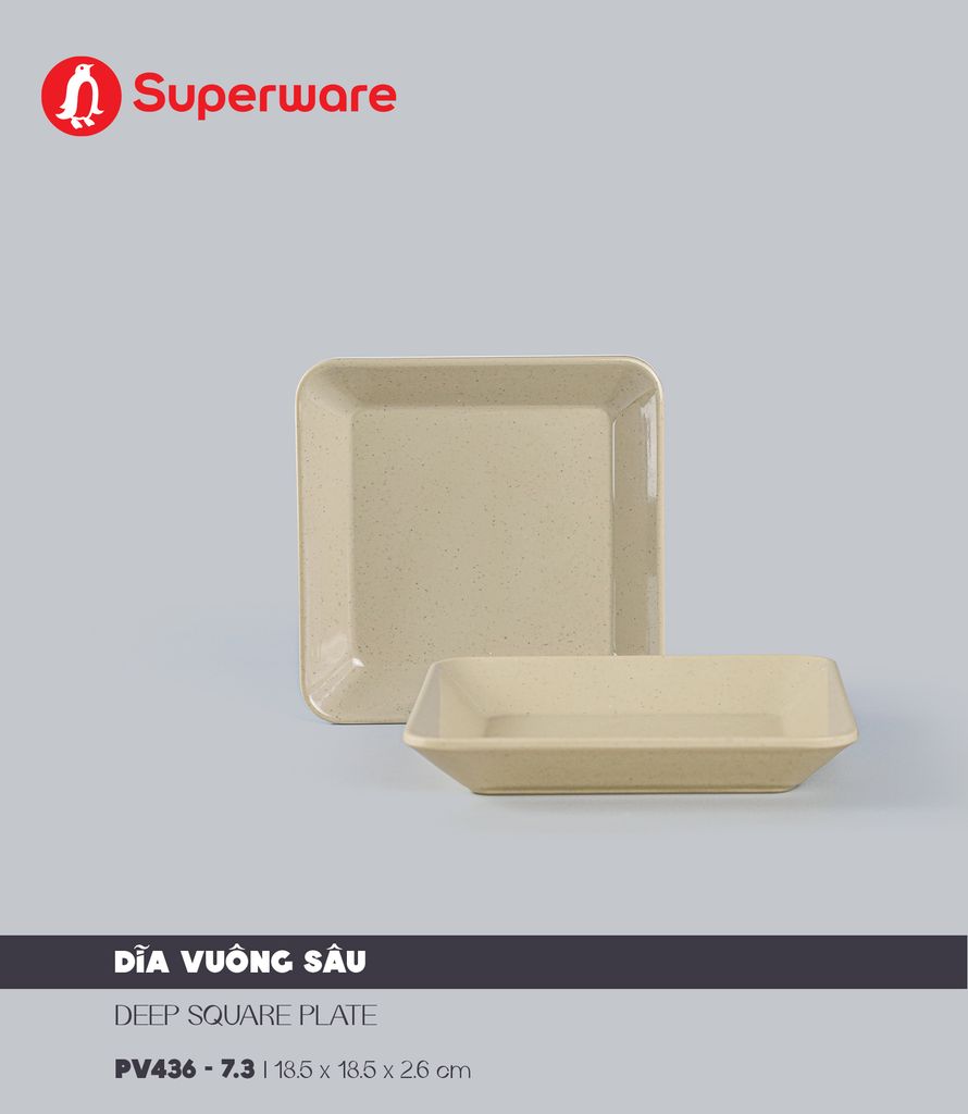 Dĩa Vuông Sâu 7.3