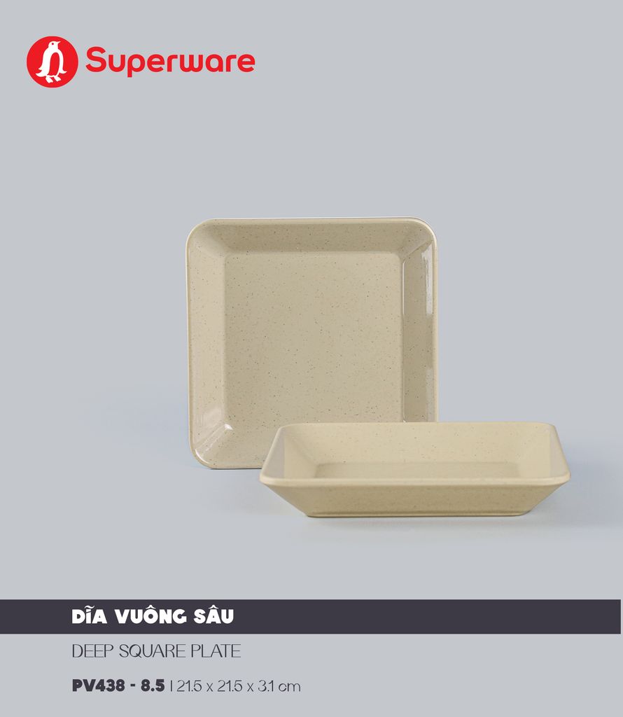 Dĩa Vuông Sâu 8.5