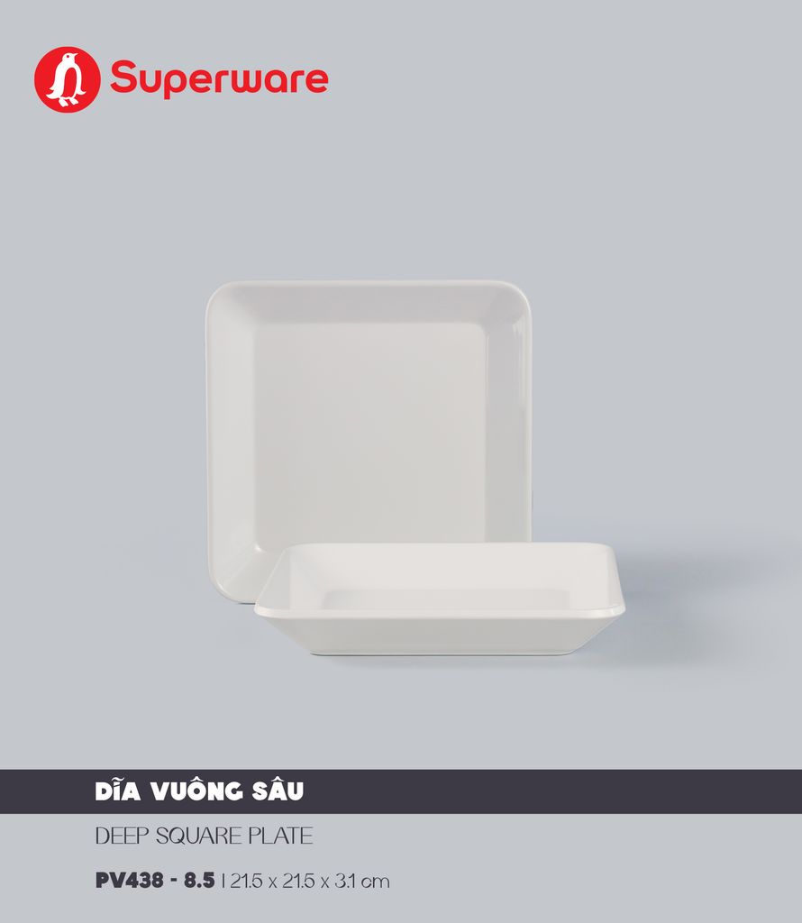 Dĩa Vuông Sâu 8.5