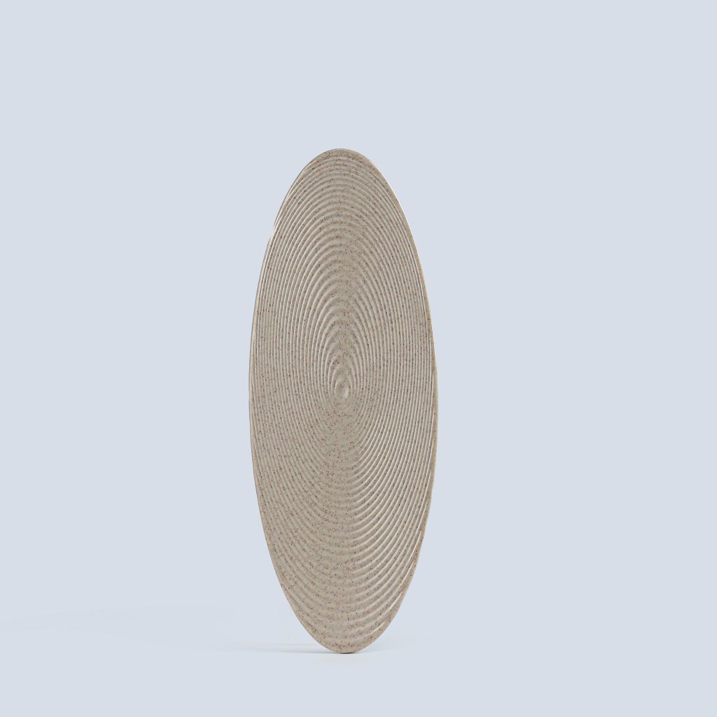 Dĩa Oval Cạn Nhám Mờ 10