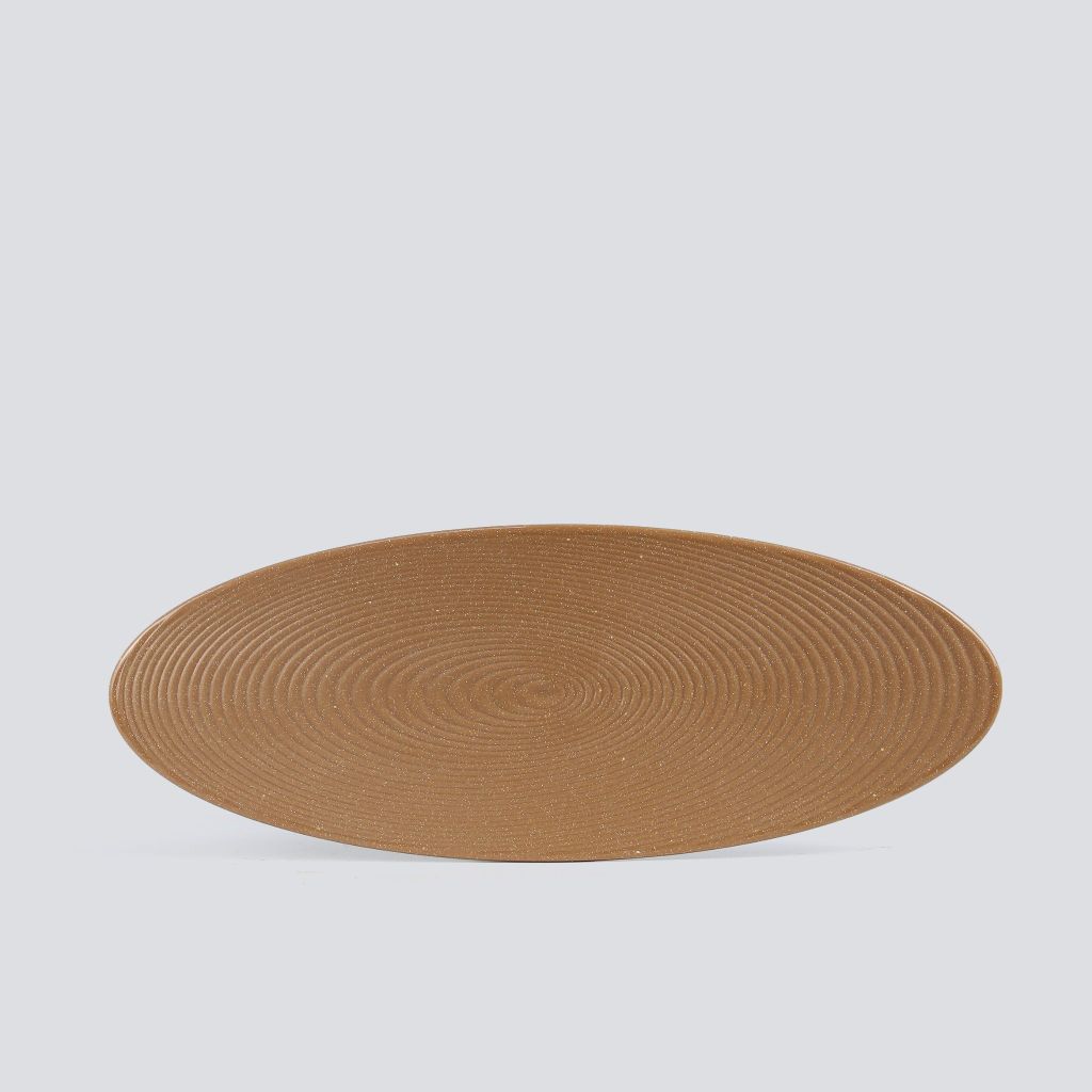 Dĩa Oval Cạn Nhám Mờ 14