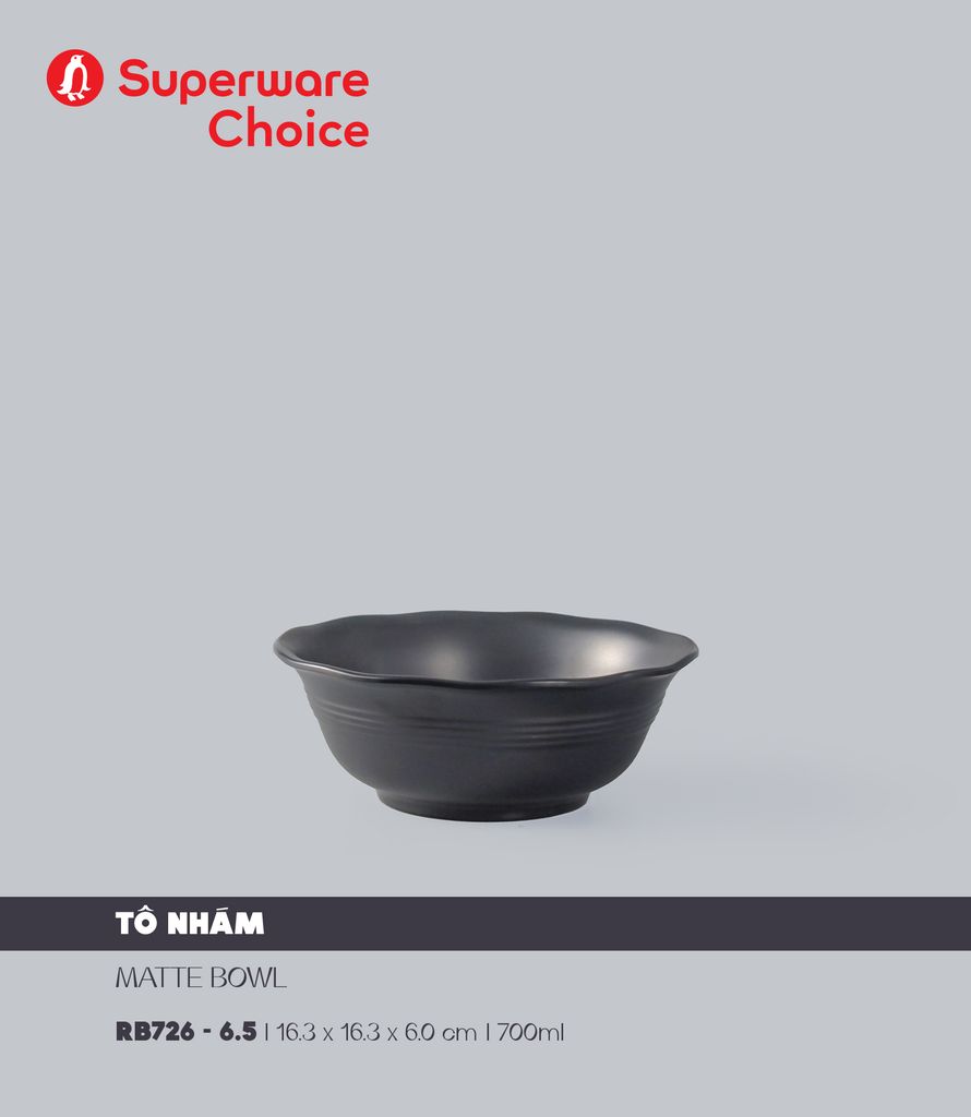 Matte Round Bowl 6.5