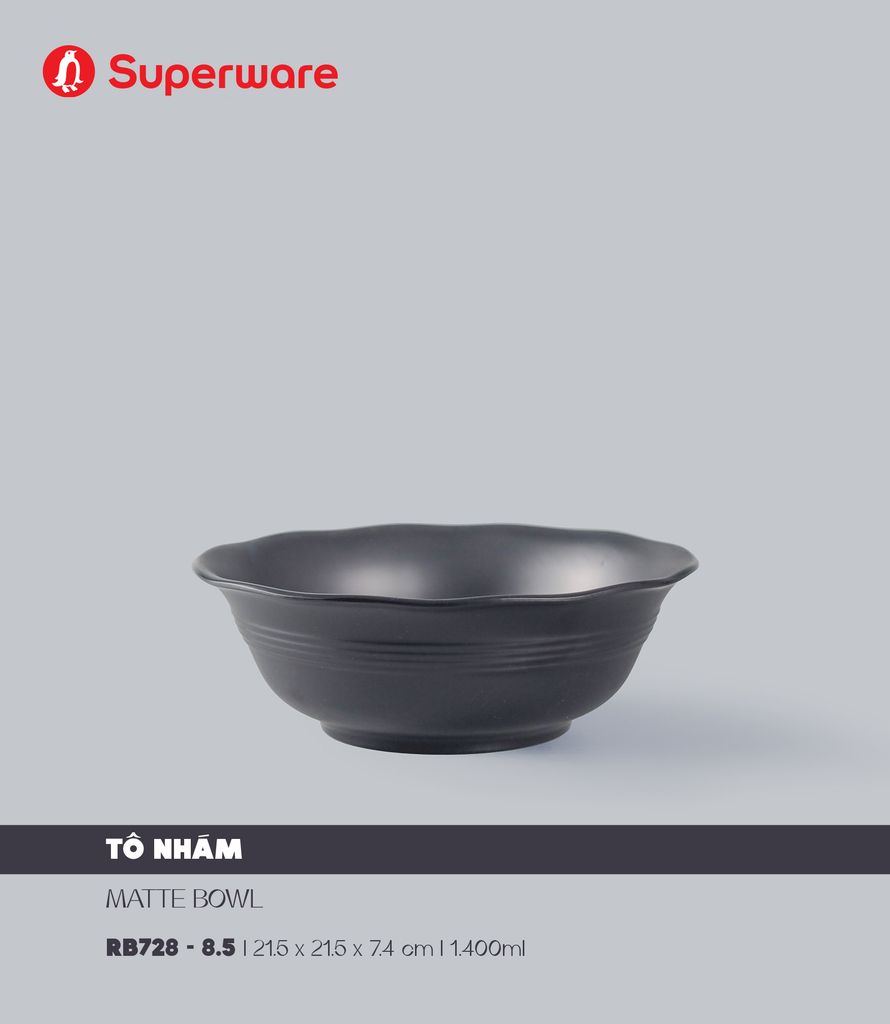 Matte Round Bowl 8.5