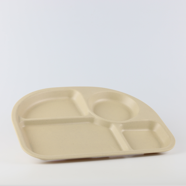 Khay bán nguyệt 4 ngăn nhám 10.5