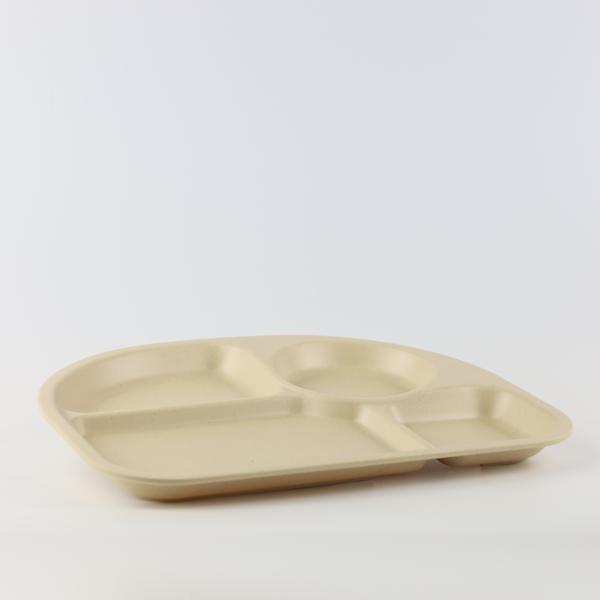 Khay bán nguyệt 4 ngăn nhám 10.5