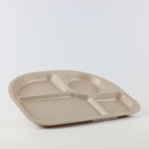 Khay bán nguyệt 4 ngăn nhám 10.5