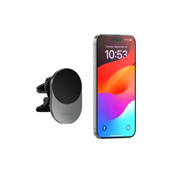 Sạc xe hơi Satechi Magsafe Qi2 15W kiêm giá đỡ cho iPhone