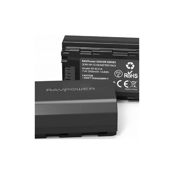  Bộ 2 pin và đế sạc kép RAVPOWER for Sony NP-FZ100 - Chính hãng 