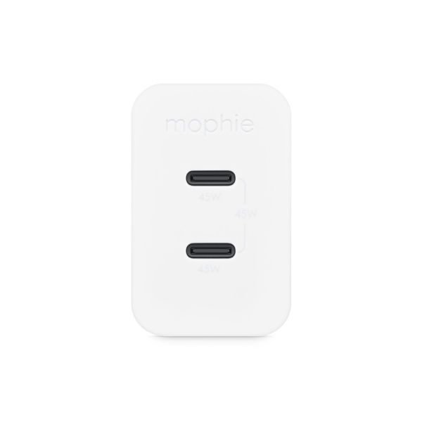 Bộ sạc gắn tường 2 cổng mophie speedport 45 GaN (45W)