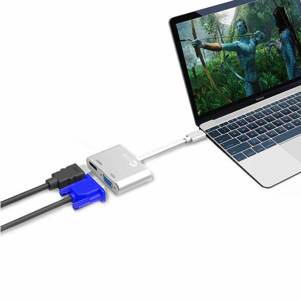 Mazer Mini Display Port to 4K HDMI + VGA Adapter