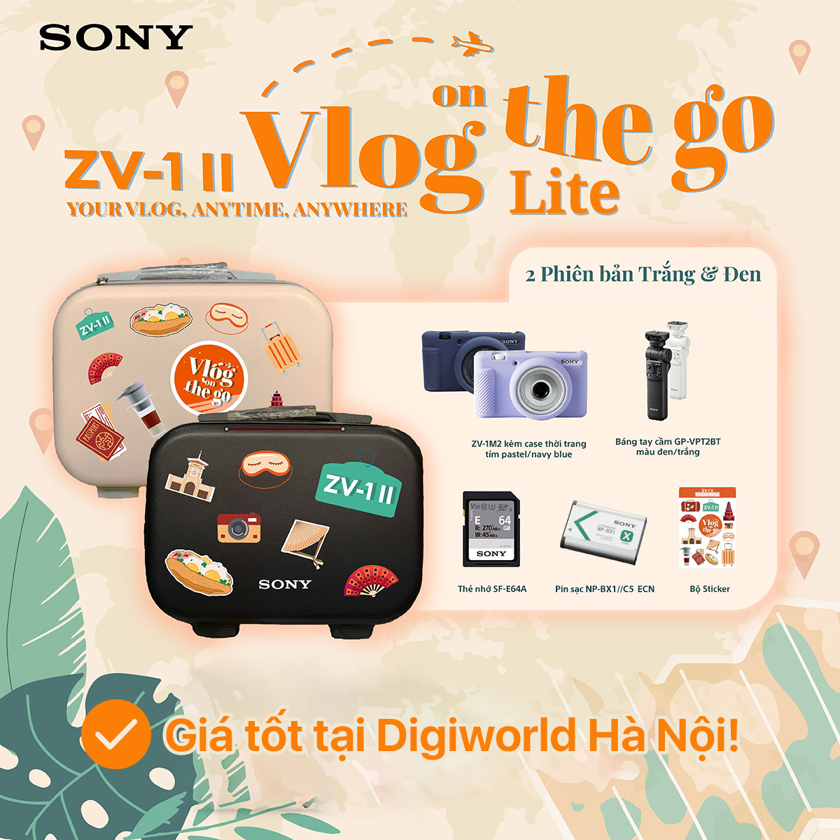 Máy ảnh Sony ZV-1M2 Vlog on the Go Edition LITE - Chính hãng /Máy ảnh vlog-Bộ sản phẩm