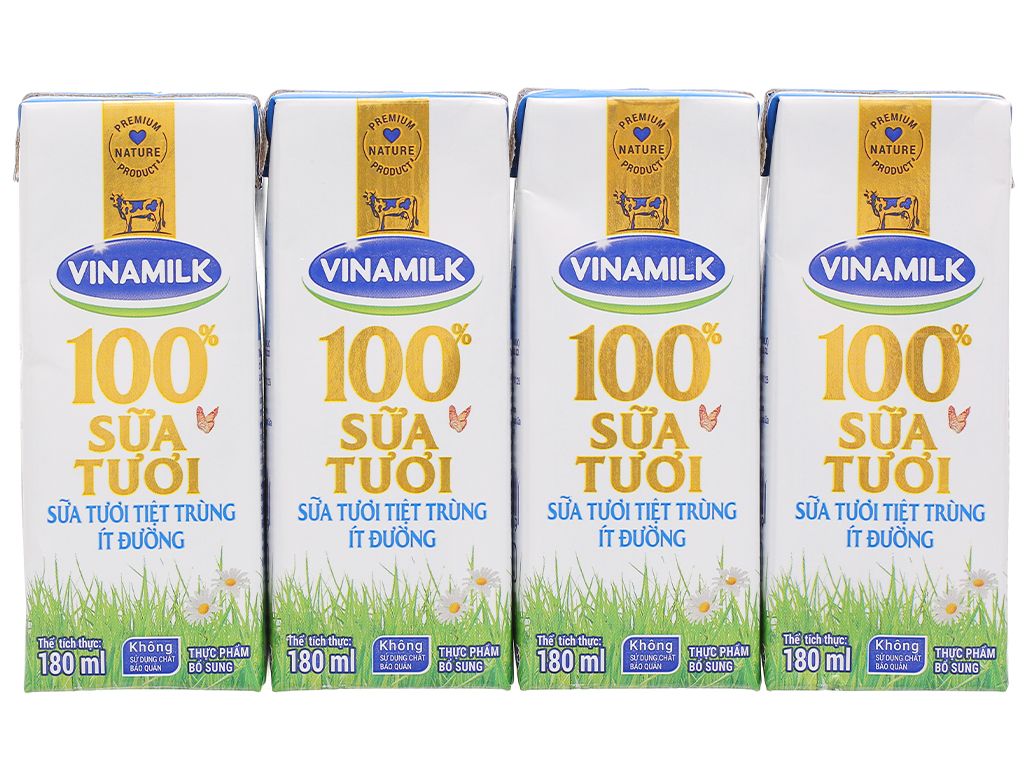  Sữa tươi tiệt trùng VNM ít đường 180ml lốc 