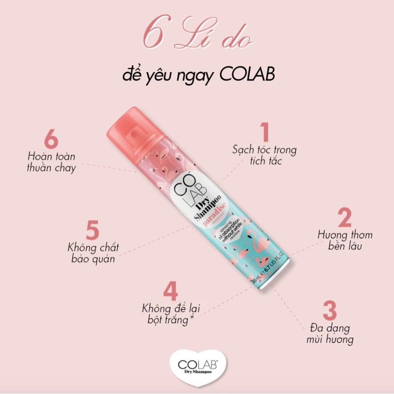  Dầu gội khô COLAB Hương Paradise 200ml 