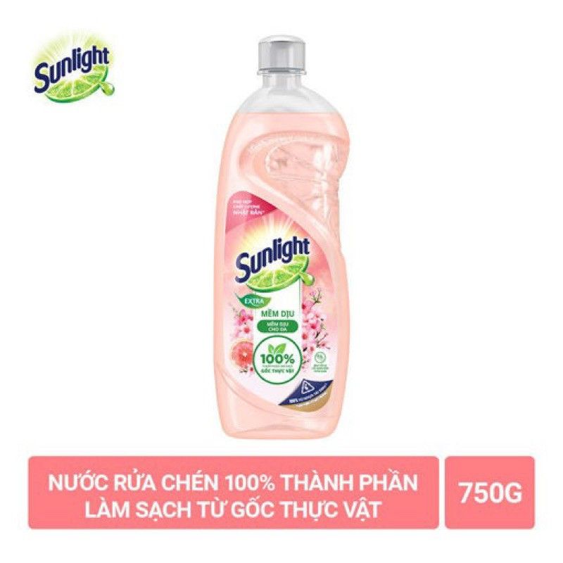  Nước rửa chén Sunlight mềm dịu cho da 750ml 