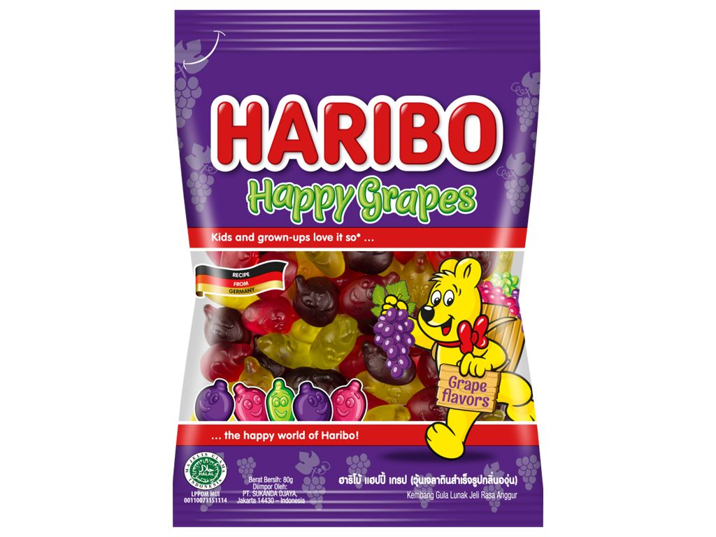  Kẹo dẻo Haribo Happy Grapes 80g 