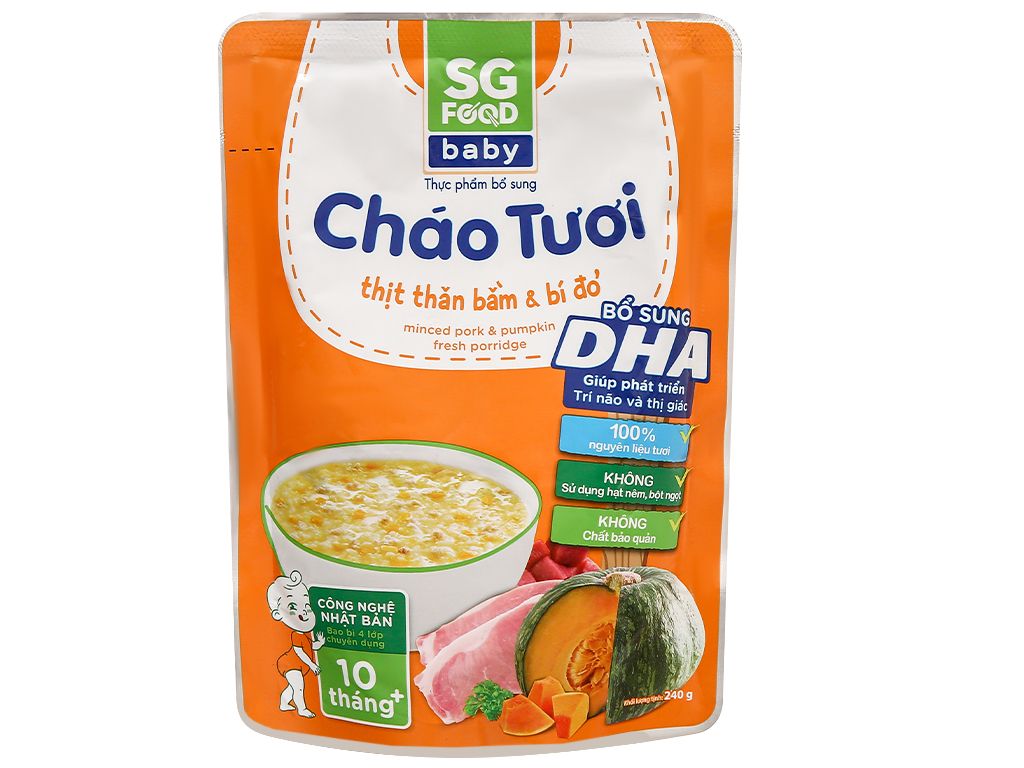  Cháo thịt thăn bí đỏ baby 