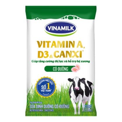 Sữa tươi tiệt trùng VNM có đường túi 220ml 