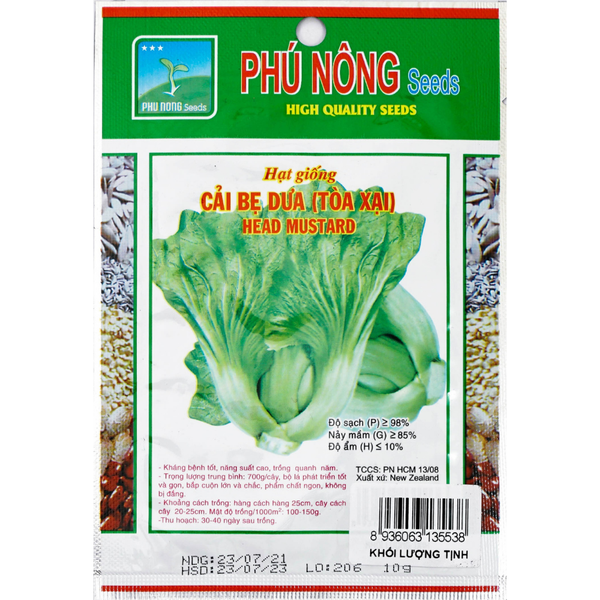 Hạt Giống Cải Bẹ Dưa Phú Nông 10G