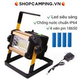  Đèn led siêu sáng xách tay W807 công suất 50w, đèn pin tích điện du lịch, cắm trại dã ngoại 