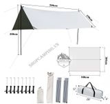  Bộ tăng trụ màu be 3x4m/3x5m dành cho cắm trại dã ngoại 