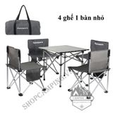  Bộ bàn ghế đen xám xếp gấp gọn bỏ túi.Bàn xếp dã ngoại,cắm trại,du lịch ngoài trời 