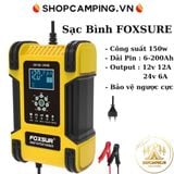  Sạc bình ắc quy 6Ah - 200Ah FOXSUR 12A tự ngắt khi đầy. Phục hồi ắc quy. Khử sunfat chống ngược cực 
