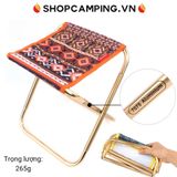  Ghế xếp dã ngoại CLS hợp kim nhôm, ghế gấp gọn mini thổ cẩm gọn nhẹ bỏ túi, balo đi phượt, cắm trại 
