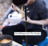  Trụ đèn kẹp bàn cắm đất hợp kim nhôm Coolcamp, cây treo đèn 2 móc cắm trại dã ngoại 