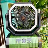  Quạt cắm trại dã ngoại Pin 20000mAh tích hợp đèn, sạc điện thoại, Remote điều khiển từ xa 