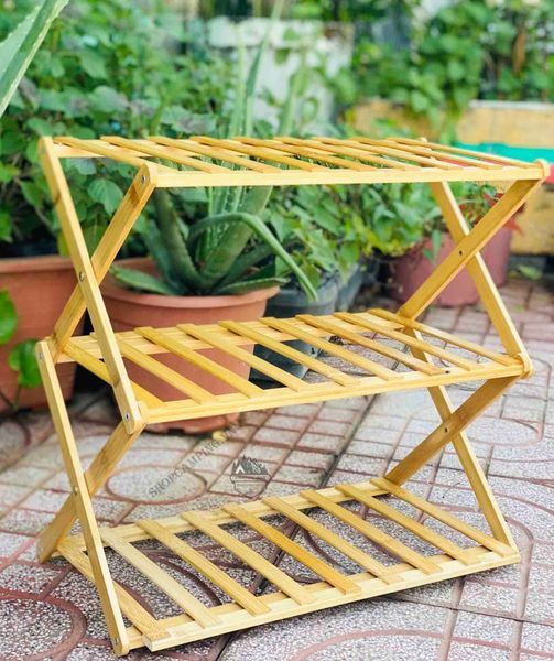  Kệ Gỗ Tre Đa Năng Nhiều Tầng, Kệ Gỗ Camping Gấp Xếp Gọn Nhẹ, Không Cần Lắp Ráp 