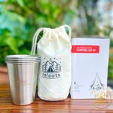  Bộ 4 ly inox 304 cao cấp 350ml có túi đựng, set ly cốc uống nước xếp gọn đi du lịch, cắm trại dã ngoại 