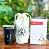  Bộ 4 ly inox 304 cao cấp 350ml có túi đựng, set ly cốc uống nước xếp gọn đi du lịch, cắm trại dã ngoại 