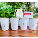  Bộ 4 ly inox 304 cao cấp 350ml có túi đựng, set ly cốc uống nước xếp gọn đi du lịch, cắm trại dã ngoại 