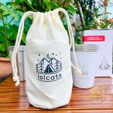  Bộ 4 ly inox 304 cao cấp 350ml có túi đựng, set ly cốc uống nước xếp gọn đi du lịch, cắm trại dã ngoại 