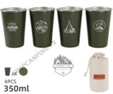  Set 4 ly Inox CampLeader 304 cao cấp kèm túi đựng 