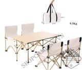  Bộ bàn ghế trắng xếp gấp gọn bỏ túi.Bàn xếp dã ngoại,cắm trại,du lịch ngoài trời 