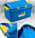  Thùng nhựa đựng đồ chịu lực siêu bền 55L chống nước có ngăn đựng đồ phía trên tiện dụng 