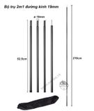 Bộ trụ 2 cây chống tăng lều phi 16mm,19mm, 25mm kèm túi đựng cắm trại dã ngoại 