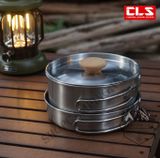 Set Nồi Chảo Gấp Gọn Inox cao cấp CLS  dành cho cắm trại dã ngoại 
