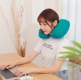  Gối chữ U kê cổ bơm hơi ,gối du lịch không cần thổi ,gấp gọn tiện mang theo du lịch 