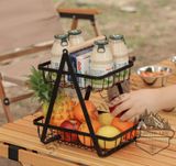  Giỏ đựng đồ, kệ đựng trái cây đa năng 2 tầng dành cho nhà bếp, cắm trại 