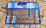  Bộ xiên nướng inox 304 7 món cao cấp, set 7 xiên nướng tay cầm gỗ, que xiên nướng thịt, rau củ 