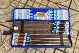  Bộ xiên nướng inox 304 7 món cao cấp, set 7 xiên nướng tay cầm gỗ, que xiên nướng thịt, rau củ 