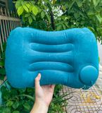 Gối hơi gấp gọn tự bơm hơi, gối hơi văn phòng, gối xếp gọn du lịch dã ngoại cắm trại 