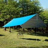  Bộ tăng /tarp bạt che xanh lá, Xanh dương kèm trụ sắt 3x3m/3x4m/3x5m dành cho cắm trại dã ngoại 