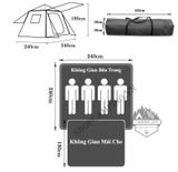  Lều cắm trại, lều tự bung 091 cho 3-4 người 