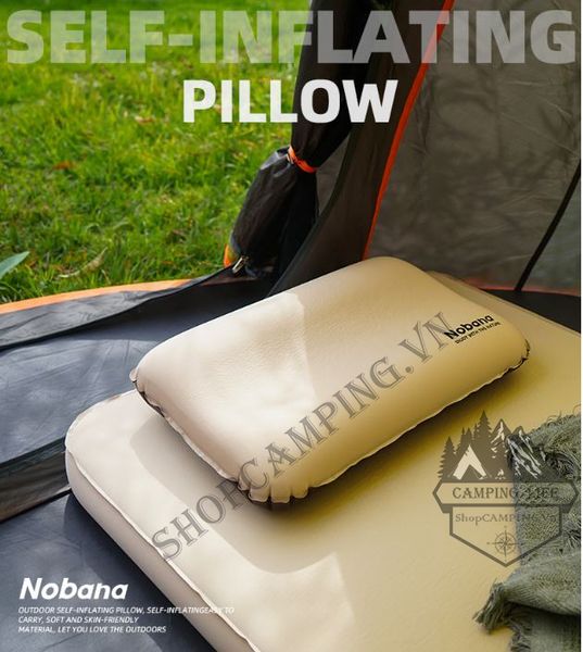  Gối hơi tự phồng Nobana dành cho cắm trại dã ngoại 