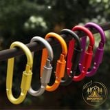  Móc khóa nhôm chữ D đa năng có ren vặn chốt khóa, móc nhôm Carabiner đi phươt, dã ngoại cắm trại 